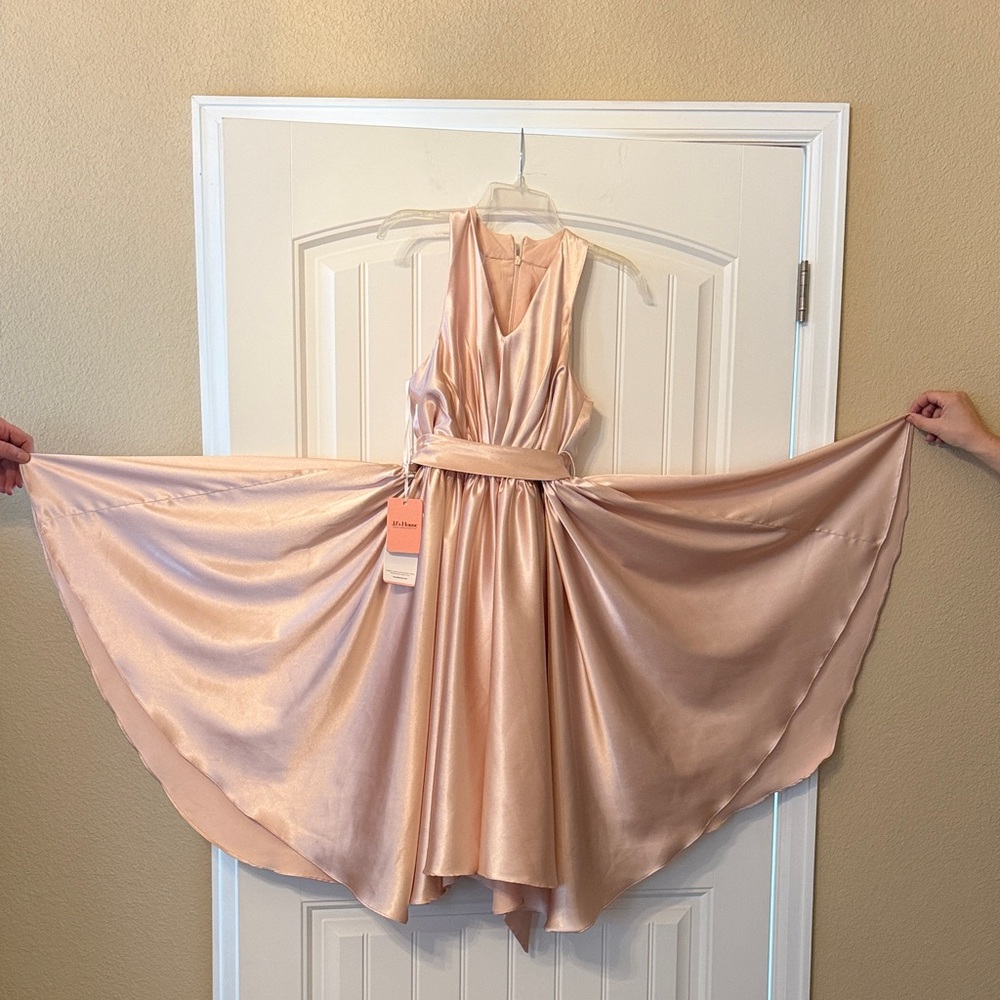 JJs House Pearl Pink Satin Dress